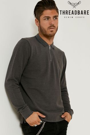 Threadbare Long Sleeve Polo Shirt